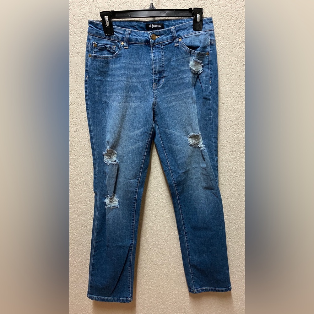 d. jeans Women's Distressed Skinny Jeans in Blue Sz 6